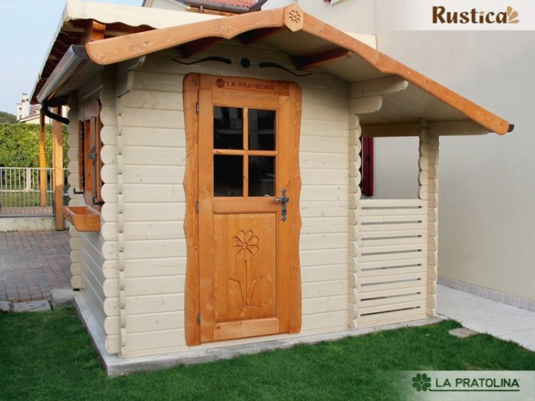 Casetta In Legno Con Tettoia Laterale