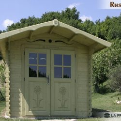 casetta in legno porta doppia verde