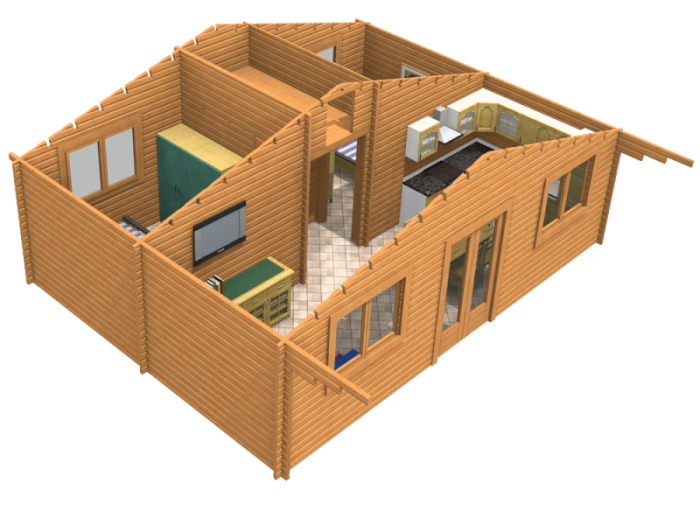 progetto bungalow 3d