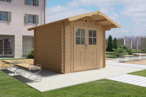 casetta in legno da giardino 250x250 con porta doppia