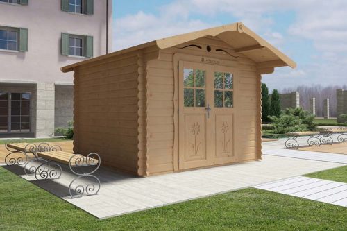 casetta in legno da giardino 300x250 con porta doppia