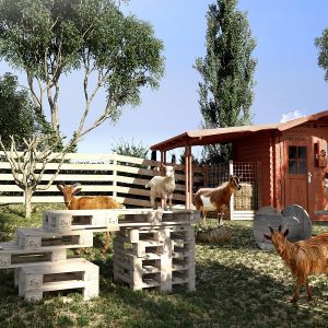 stalla di legno per capre