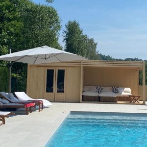 casetta area relax outdoor con piscina